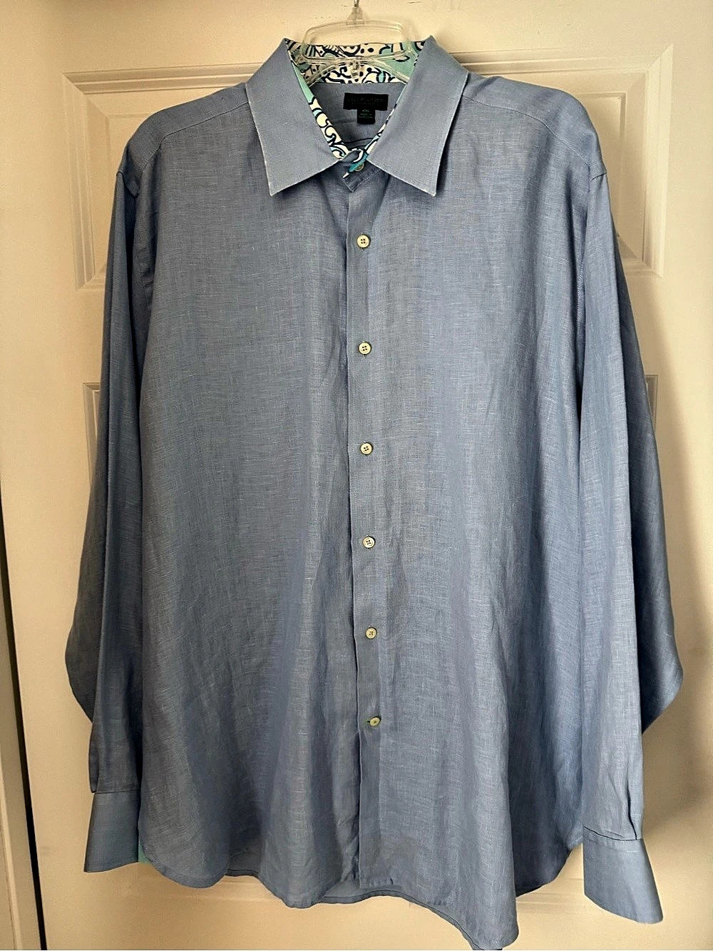 Lilly Pulitzer Blue Linen Wyeth Shirt Men’s XXL